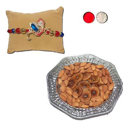 "RAKHI -AD 4090 A (Single Rakhi),  Dryfruit Thali - RD900 - Click here to View more details about this Product